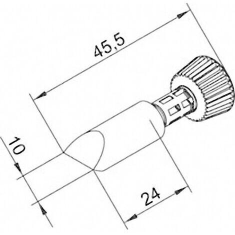 Ersa 0102CDLF100/SB Panne de fer à souder forme de burin Taille de la panne 10 mm Longueur de la panne 45.5 mm Contenu