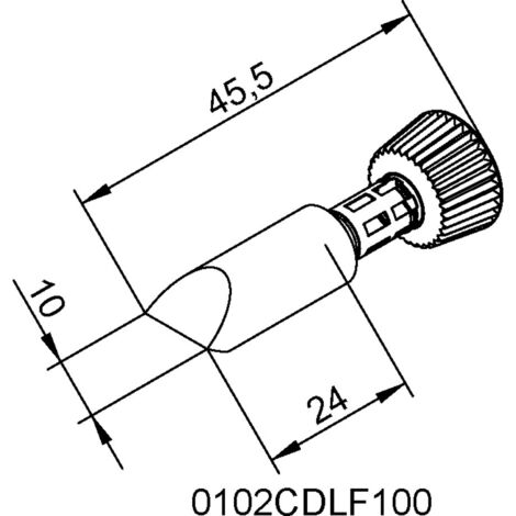 Ersa 0102CDLF100C/SB Panne de fer à souder forme de burin Taille de la panne 10 mm Longueur de la panne 45 mm Contenu 1