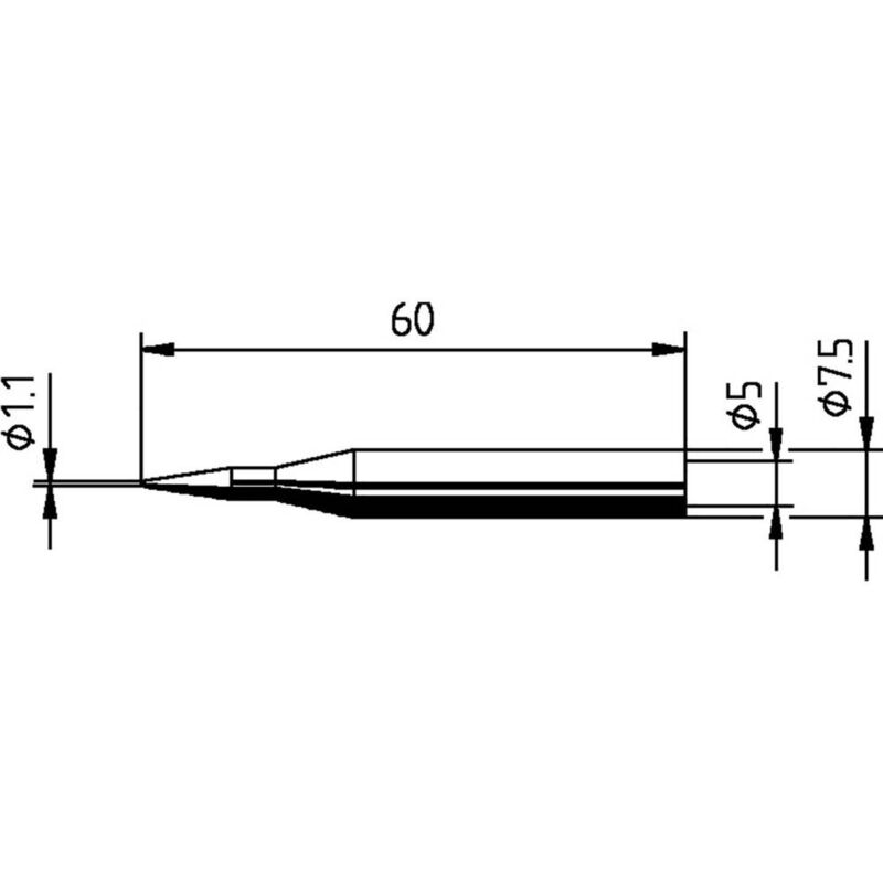 Image of 0172BD Punta di saldatura Forma matita Dimensione punta 1.10 mm Contenuto 1 pz. - Ersa