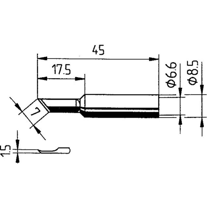 Image of 0832AD Punta di saldatura smussata dur Dimensione punta 1.50 mm Contenuto 1 pz. - Ersa