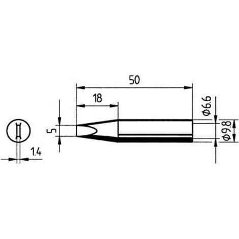 Ersa 0832VDLF Lötspitze Meißelform, gerade Spitzen-Größe 5 mm  Inhalt 1 St.