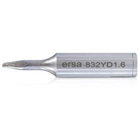 Ersa 0832YD - Punta per saldare Ersadur, per stazioni di saldatura RDS80/Analog60/MS8000 ecc., a scalpello, 1,6 mm