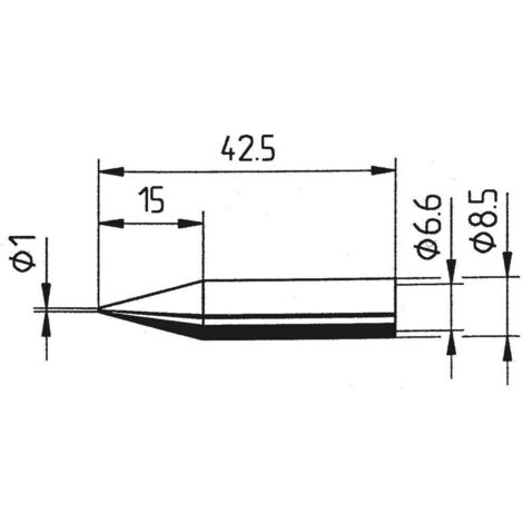 Ersa 842 BD Punta di saldatura Forma matita Dimensione 1 mm Contenuto 1 pz.