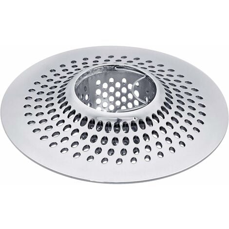 Ersandy 1pc Filtre à cheveux pour baignoire et douche en acier inoxydable，Argent