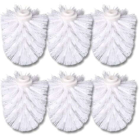 Ersandy 6er-Pack WC-Ersatzbürstenkopf, weiße Ersatzbürsten, weißer Bürstenkopf, einzeln austauschbare weiße Toilettenbürste, Toilettenbürsten, Toilettenbürsten, 6 Ersatz-Toilettenbürsten, Toilettenbür