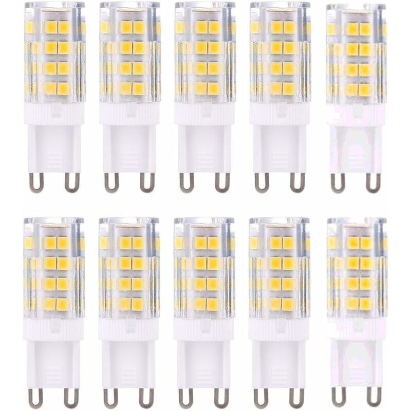 Ersandy Ampoule LED G9 5W, Equivalent 40W , Blanc Chaud 3000k, 220-240V, Non dimmable, Pack de 10[Classe énergétique A+]