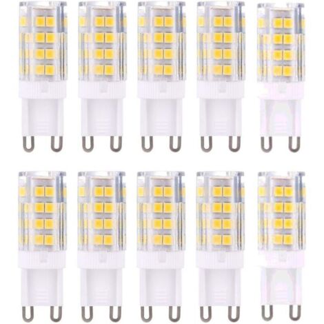 Ersandy Ampoule LED G9 5W, Equivalent 40W , Blanc Chaud 3000k, 220-240V, Non dimmable, Pack de 10[Classe énergétique A+]