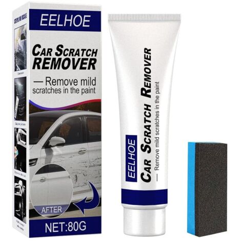 Ersandy – Dissolvant de rayures pour voiture – Réparation rapide des égratignures – Agent de cire 80g avec éponge – Restauration de peinture