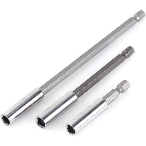 Ersandy – Lot de 3 porte-embouts de visseuse 1/4' – Longueurs 60mm, 100mm, 150mm – Acier au carbone – Hexagonal pour vissage précis
