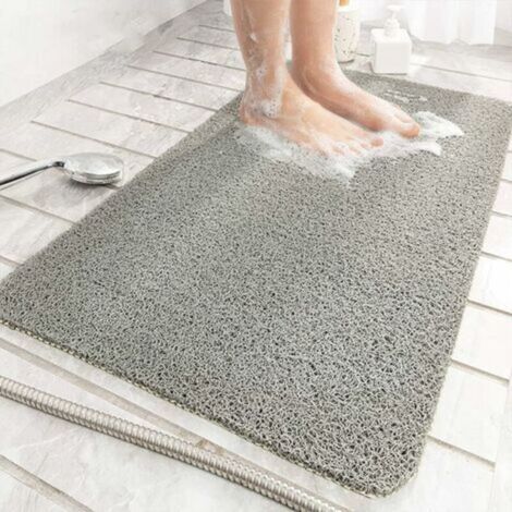 Lurowo Tapis De Douche Antidérapant En Luffa PVC 40x100cm Beige - Tapis De Bain Massage Avec Drainage