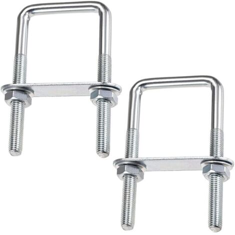 Ersandy U-Boulons Carré Boulons En U, U-Boulon M8 Avec éCrou Plaque De Cadre Et Rondelle, Pour la fixation de plaques et de tuyaux (70 x 110 mm)