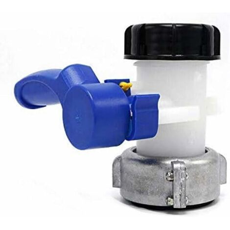 Ersatz-Absperrklappe für IBC-Tanks bis 1000 l oder Zisternen, mit Adapter für DN50-Flansch (75 mm, Aluminium)