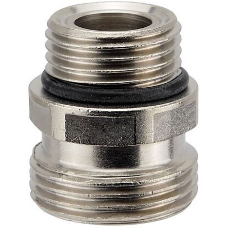 Ersatz-Adapter (kurz) für Ventil-Einsatz - Messing vernickelt - 1/2'' AG selbstdichtend x 3/4'' AG Eurokonus