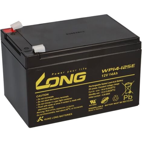 KUNGLONG Ersatz-Akku 12V 14Ah für elektrische Kehrmaschine Haaga 677 und 697 Profi-Line