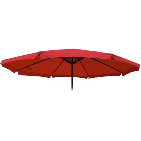 Ersatz-Bezug für Sonnenschirm Carpi Pro, Gastronomie Marktschirm mit Volant Ø 5m, Polyester bordeaux