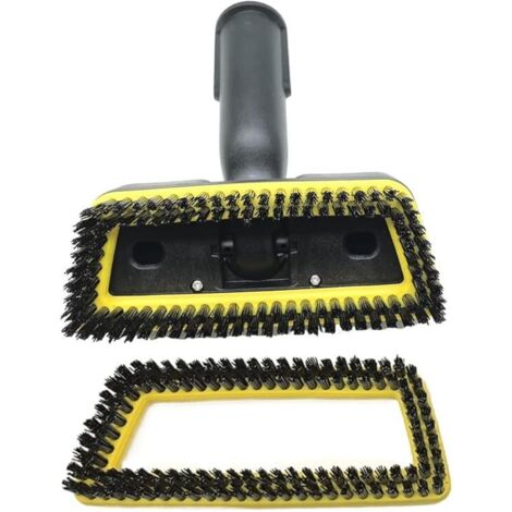 Ersatz-Dampfbürste SC1-5 – Abnehmbarer Bürstenkopf mit schwarzen/transparenten Nylonborsten – Doppelpackung mit zusätzlichem Bürstenkopf – Reinigungsfläche 15 x 6 cm