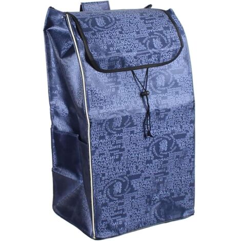 Ersatz-Einkaufswagentasche 72L, wasserdichtes Oxford-Gewebe mit Seitentasche, Ersatz-Trolleytasche, 37,5×28,5×67cm (1/2 Stück)