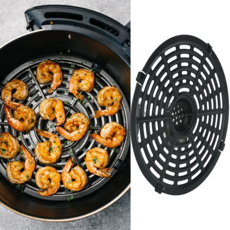 Ersatz-Grillblech für Fritteusen, 20 cm (7,9 Zoll) Antihaft-Crisper-Schale, Grillplatte mit Griff, Friteusenplatten-Zubehör, Eisen + Doppelbeschichtung