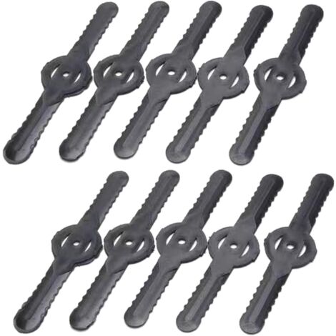 Ersatz-Klingen für Rasentrimmer, Rasenmäher, Freischneider, Unkrautvernichter, Klingenköpfe (Kunststoffklinge x 10)