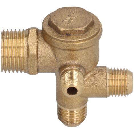 Ersatz-Kompressorventil aus Messing, 4-Wege-Rückschlagventil, Abmessungen 10 x 14 x 14 x 20,5 mm, Ersatzteil