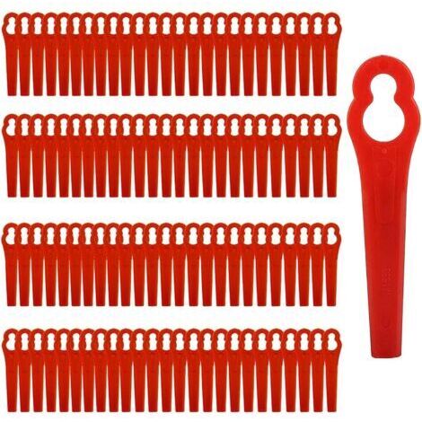 Ersatz-Kunststoffmesser, rote Rasenkantenmesser für Rasenmäher, Kunststoff-Kantenschneidermesser, Ersatzmesser für Akku-Kantenschneider – 100 Stück