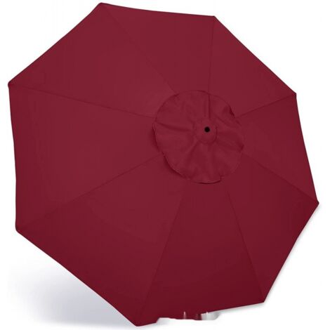 Ersatz-Markisenstoffdach für den Außenbereich mit 8 Rippen für Garten, Terrasse, Hof, Strand, Pool, Markt (nur Markise), Rot, Durchmesser: 300 cm