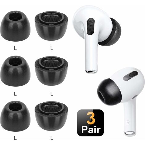 Ersatz Memory Foam In-Ear Ohrpolster, kompatibel mit AirPods Pro 2019, 3 Paar Geräuschisolierung Ohrhörer Ohrstöpsel mit tragbarem Aufbewahrungskoffer (Schwarz,M)