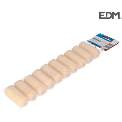 Ersatz-Mini-Wollroller 50 mm, 10 Einheiten. Kurzhaar-Spezial für Lacke und Bodenfarben. EDM