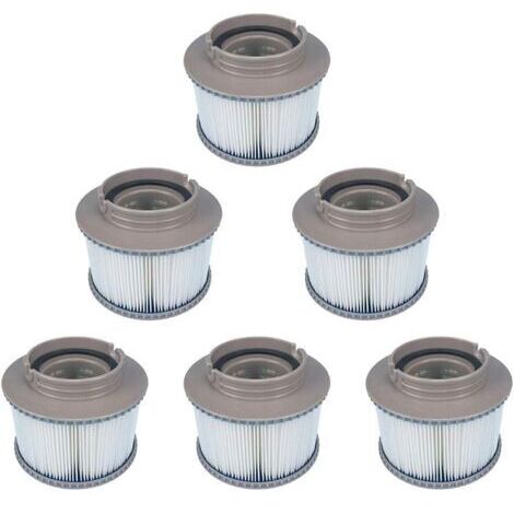 Ersatz-MSPA-aufblasbare Poolfilter, 6er-Pack für FD2089, Kartuschenpumpe, passend für alle aktuellen MSPA-Spas