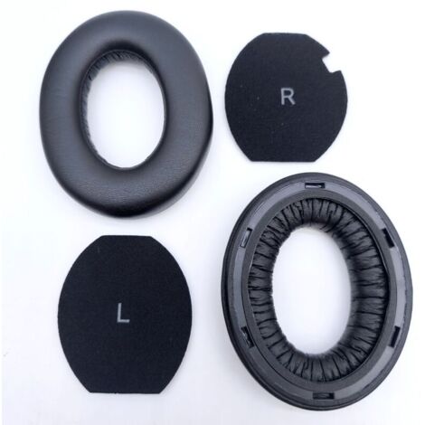 Ersatz-Ohrpolster für Sennheiser Momentum 4 Kopfhörer, aus Kunstleder mit Memory-Schaum, schwarz.