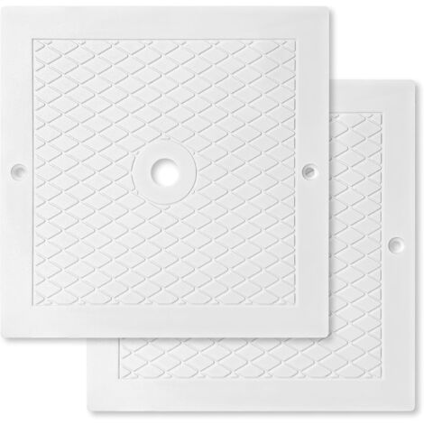 Ersatz-Pool-Skimmer-Abdeckung/Kappe für Hayward SPX1082E, SP082, 1083, 1084, 1085, SP1086, quadratisch, für Einbaupools, robuster Kunststoff, weiß, 2er-Pack