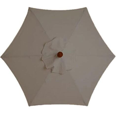Ersatz-Sonnenschirmbezug - 6 Streben - 3 m - wasserdicht - UV-beständig - Ersatzstoff (3 m / 9,8 Fuß, Khaki)