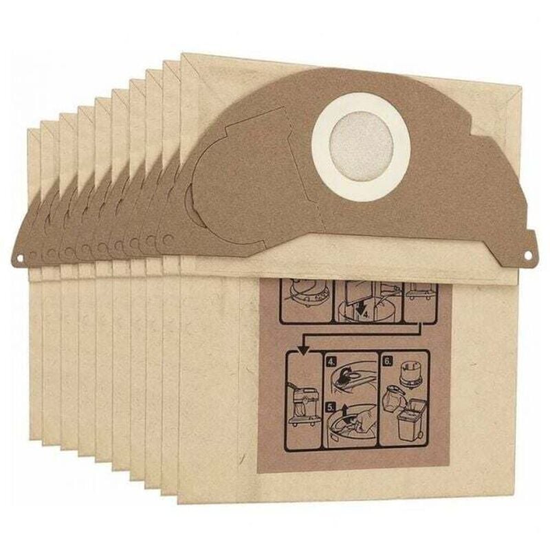 Image of Ersatz-Staubbeutel für Kärcher Staubsauger WD2 MV2 WD2250 A2004 A2054, 10 Stück