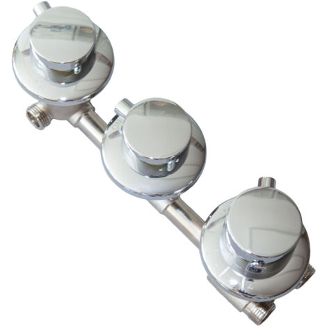 Ersatz Thermostat Armatur 3 fach Umschalter Dusche D38-DF 10cm
