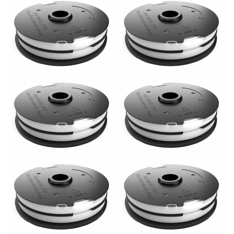 Parkside - Bobine de tondeuse à gazon Bobine de tondeuse à gazon double fil avec fil de nylon pour lidl prta 20-Li B2 et prta 20-Li C3 6 bobines de