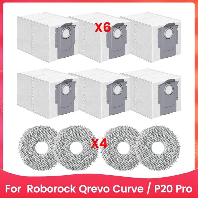 Image of Ersatz-Zubehör-Set für Qrevo Curve/P20 Pro Roboter-Staubsauger, Teile, Wischpads, Staubbeutel