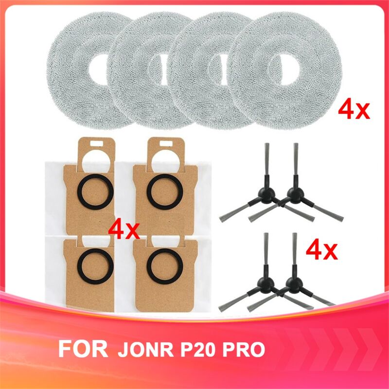 Image of Ersatz-Zubehörset für P20 PRO Roboterstaubsauger – Tücher, Staubbeutel, Seitenbürsten