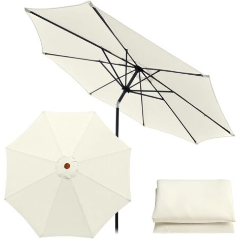 Ersatzbezug für Markttischschirm, Tisch und Sonnenschirm - 8 Streben - 3 m - wasserdicht - UV-beständig - Beige