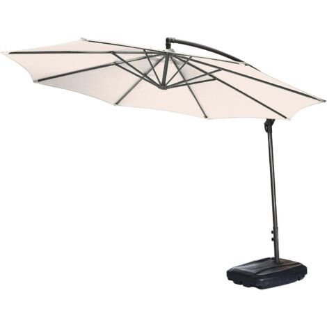 Ersatzbezug für Sonnenschirm 3m, Beige, 8 Rippen, Dickes & Stabiles Schirmdach aus Oxford-Gewebe, Universell für Terrassenschirme, Garten