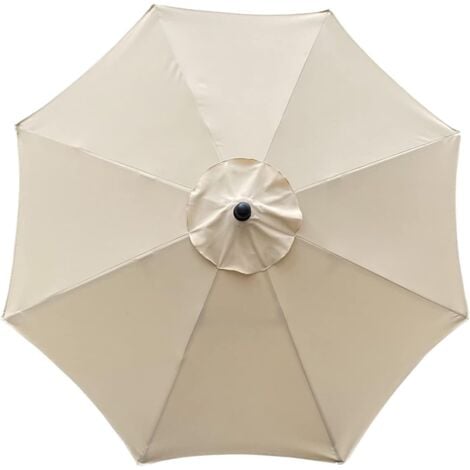MEMKEY Ersatzbezug für Sonnenschirm, 8 Rippen, 3 m, wasserdicht, UV-beständig, Ersatzstoff, beige