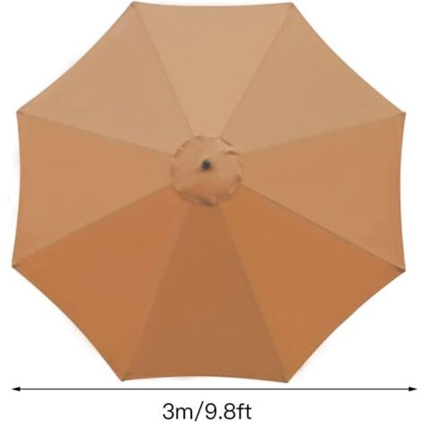 Ersatzbezug für Sonnenschirm, 8 Streben, 3 m, wasserdicht, UV-beständig, Ersatzstoff, khaki