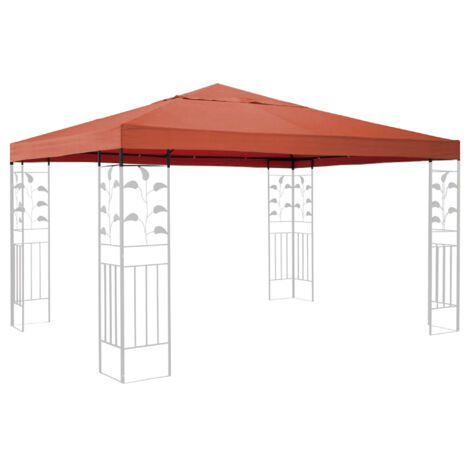 Ersatzdach für Blätter Pavillon 3x3m Pavillondach Terra / Rotorange RAL 2001 Ersatzbezug