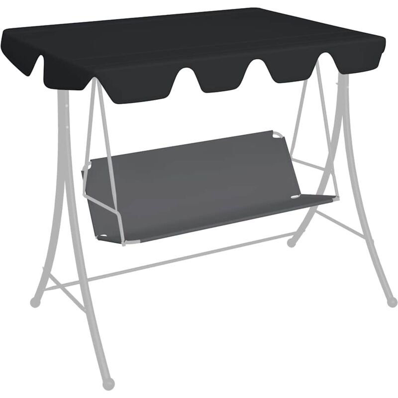 Ersatzdach Für Hollywoodschaukel Schwarz 150/130x105/70 Cm Vidaxl