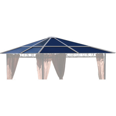 Ersatzdach für Hardtop Pavillon 3x3m Doppelstegplatten Polycarbonat Braun