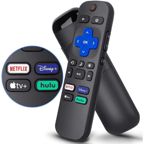 Ersatzfernbedienung kompatibel mit ROKU TV18, 18 Tasten. Voller Funktionsumfang, sofort einsatzbereit. Ideal für Fernseher und Set-Top-Boxen.