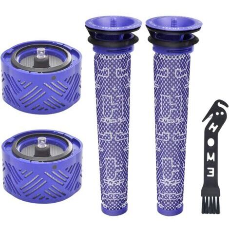 Ersatzfilter für Dyson Staubsauger der V6-Serie: 2 waschbare Vorfilter, 2 waschbare HEPA-Nachfilter und 1 Reinigungswerkzeug.