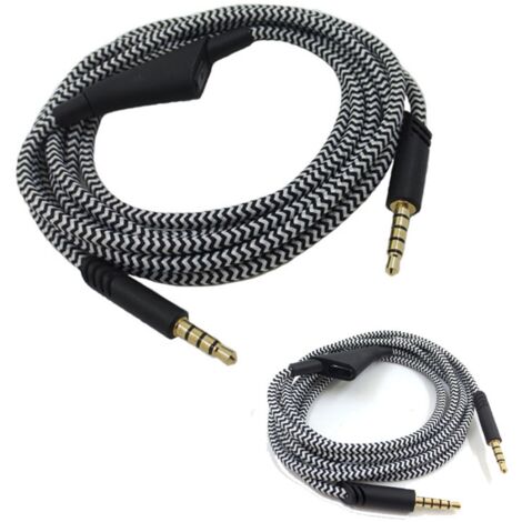 Ersatzkabel für Astro A10, A40 und A30 Kopfhörer mit Lautstärkeregelung, 2 Meter, schwarz-weiß