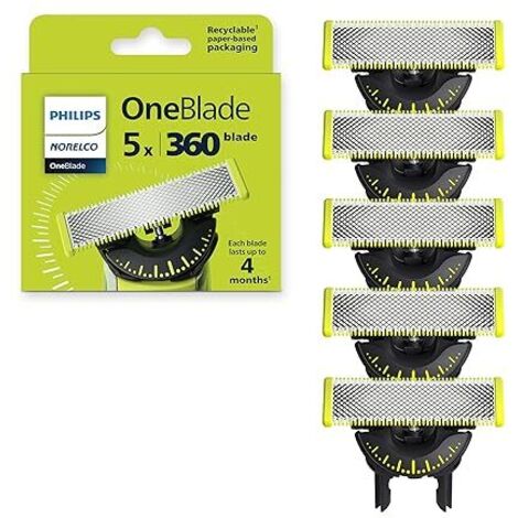 Ersatzklingen für OneBlade Rasier- und Trimmer, Edelstahl, 5er-Pack, QP450/80
