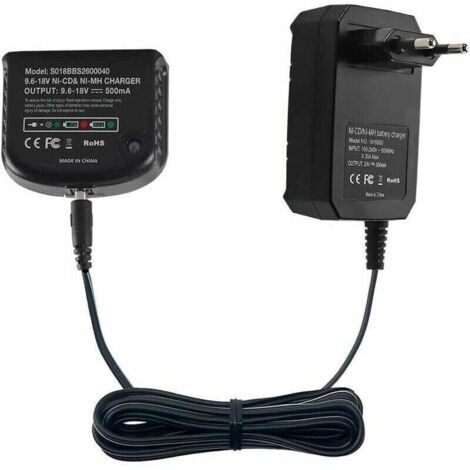 Ersatzladegerät, kompatibel mit Black & Decker 9,6 V, 12 V, 14,4 V, 18 V, NiCd-Nimh-Akku HPB18-OPE, HPB18, HPB14, HPB12, HPB96, 244760-00, A1718, FSB18