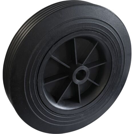 Ersatzrad für Plattenroller 6178 - Vollgummi, ø 250mm, Tragkraft 250 kg, Gleitlager, Polyamid-Felge